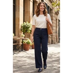 Steilmann Black Straight Leg Dress Pants Womens Size 10 US Career Trousers
